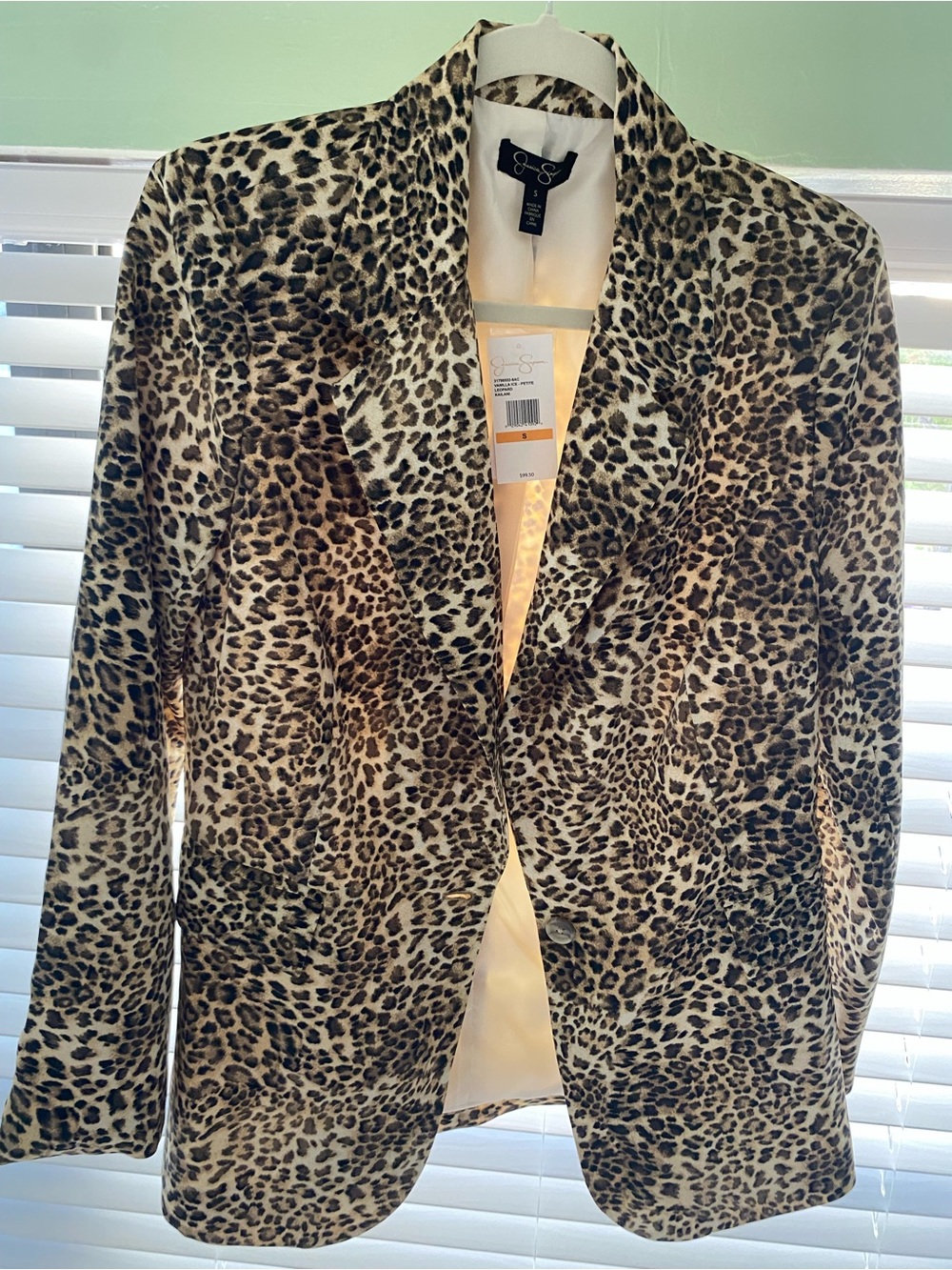 Jessica Simpson Leopard-Print Blazer in Brown and Black